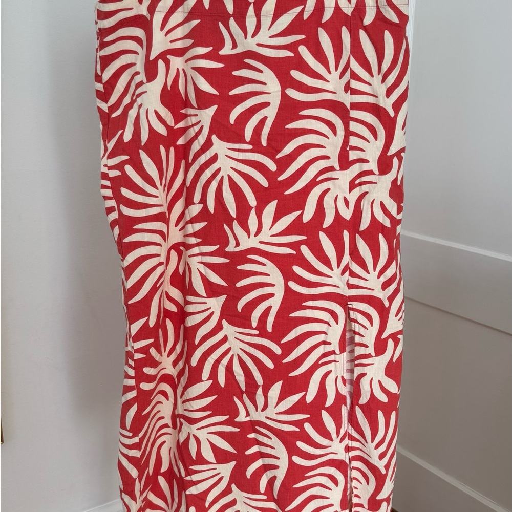 a new day Red and White Tropical Swim Sarong